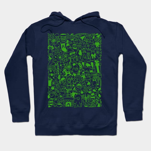 Christmas doodle (light green) Hoodie by Kenners